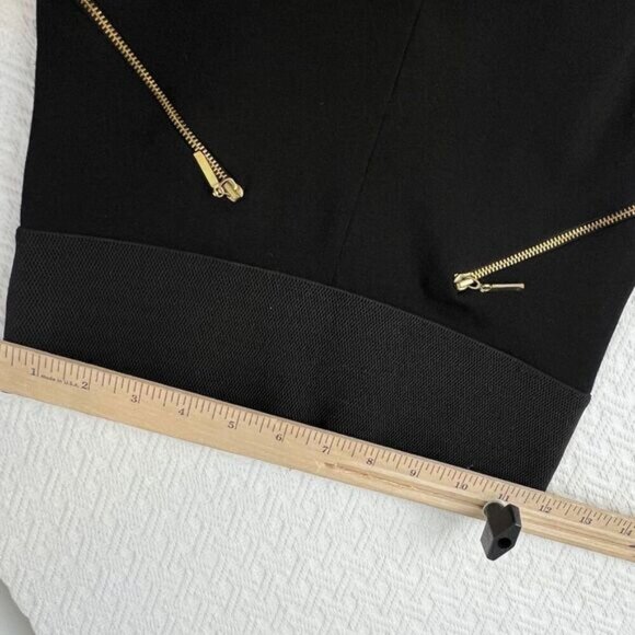 Zara Basic Women's XS Black Gold Zippers Pull On High Waist Leggings Y2K Skinny - Picture 11 of 11